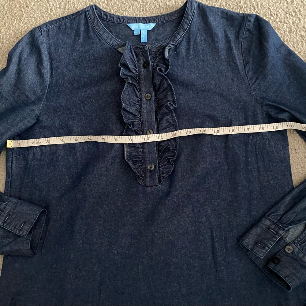 Draper James Chambray Ruffle Placket Shift Dress - image 4